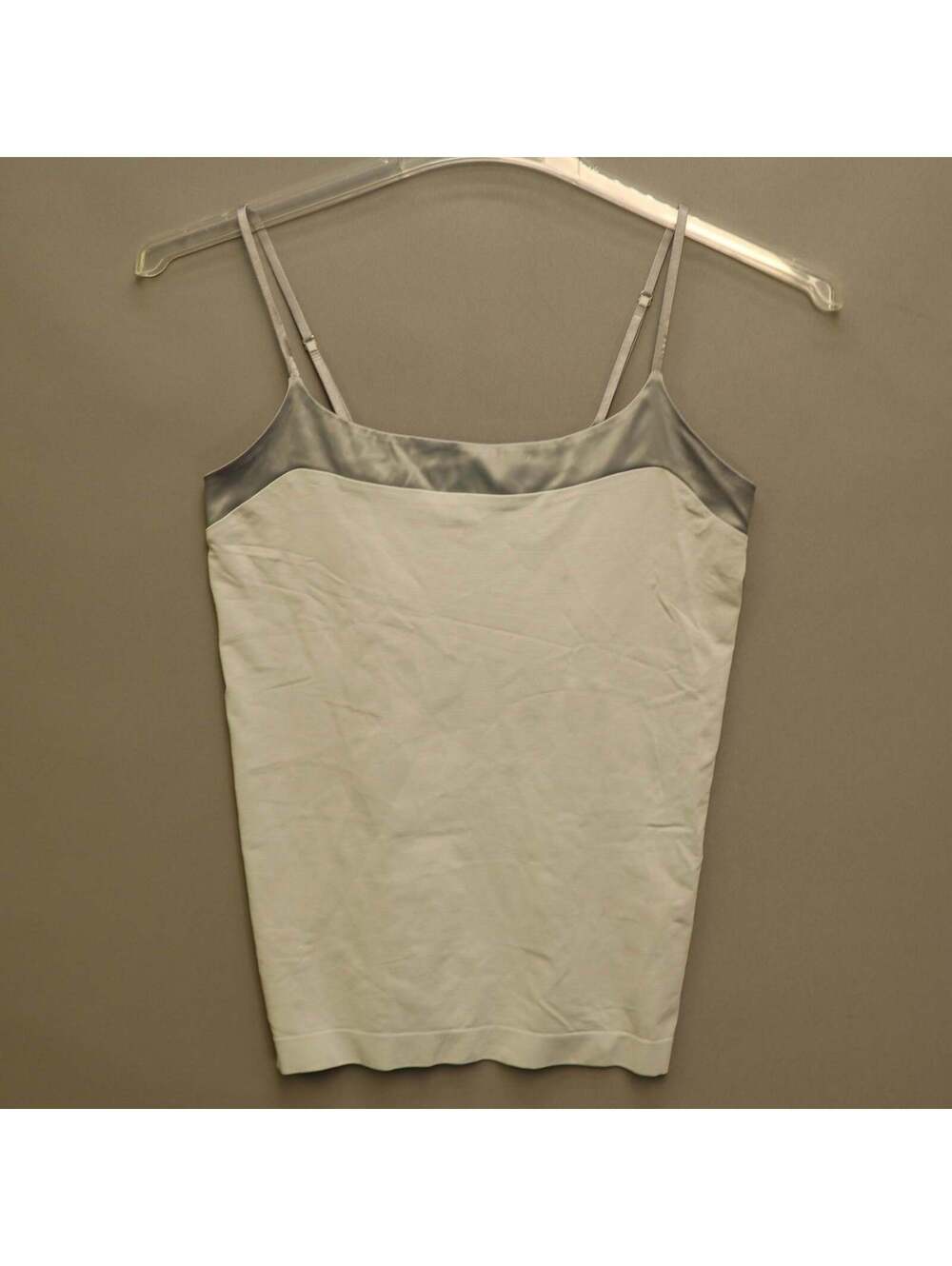 Banana Republic Satin Trim Camisole Top Large Light Sage Green Gray Stretch